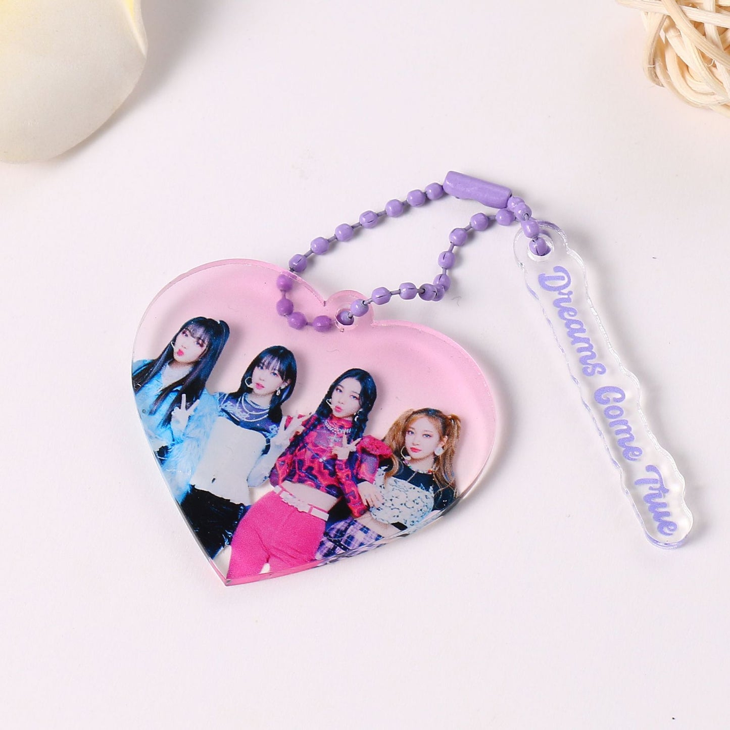 KPOP Heart Photo Keychains - BTS, NCT, Aespa, Twice, Blackpink, TXT, Stray Kids