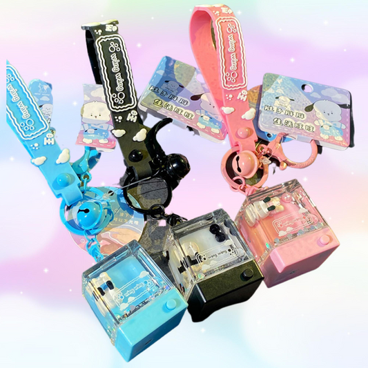 Kawaii Dog LED Liquid Keychains