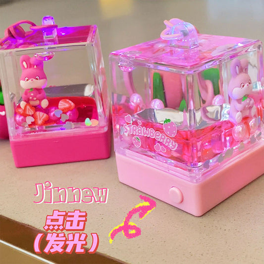 Kawaii LED Liquid Bunny Keychain