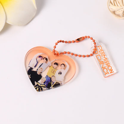 KPOP Heart Photo Keychains - BTS, NCT, Aespa, Twice, Blackpink, TXT, Stray Kids