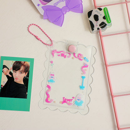 Kawaii Ribbon Photocard Holder Keychains