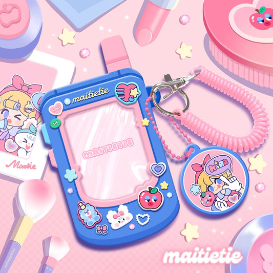 Kawaii Y2K Retro Flip Phone Photocard Holder (Blue)