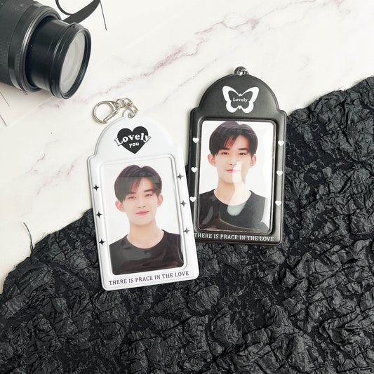 Black and White Photocard Holder Keychains