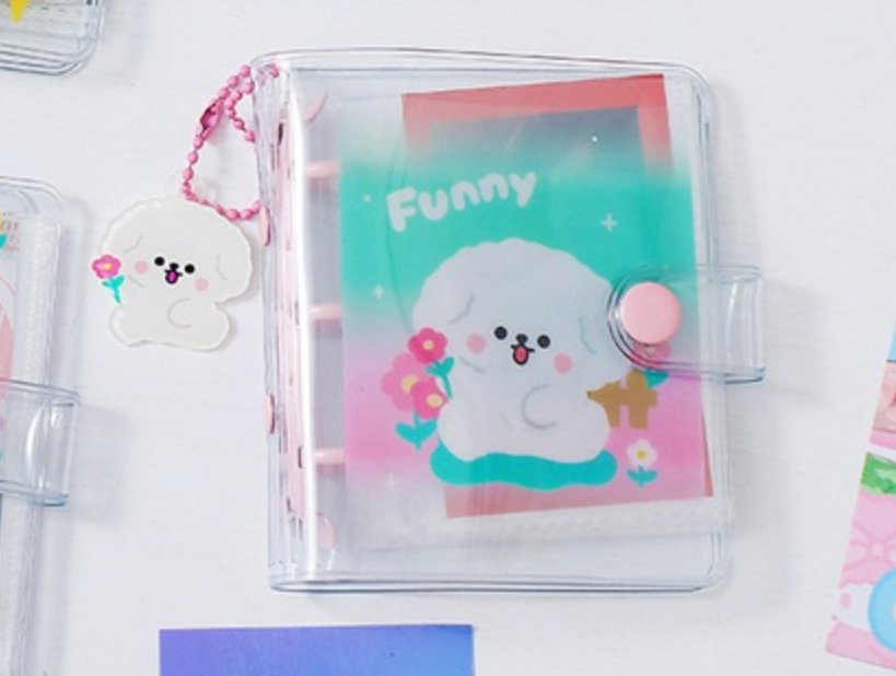 Mint and Pink Poodle Dog Collect Book - KPOP Binder