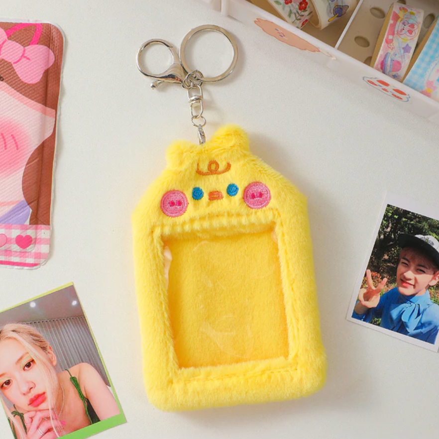 Kawaii Plush Photocard Holders (Pink and Yellow)