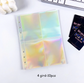 Holographic A5 Binder Refill Inserts (10 Pages) - Clear, Stars, and Cherry Blossom Designs