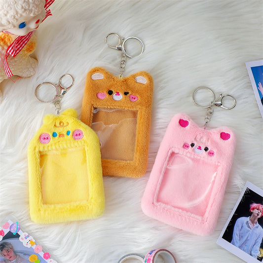 Kawaii Plush Photocard Holders (Pink and Yellow)