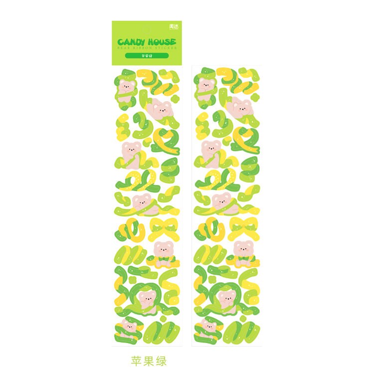 Kawaii Candy Bear Deco Stickers (2 Sheets)