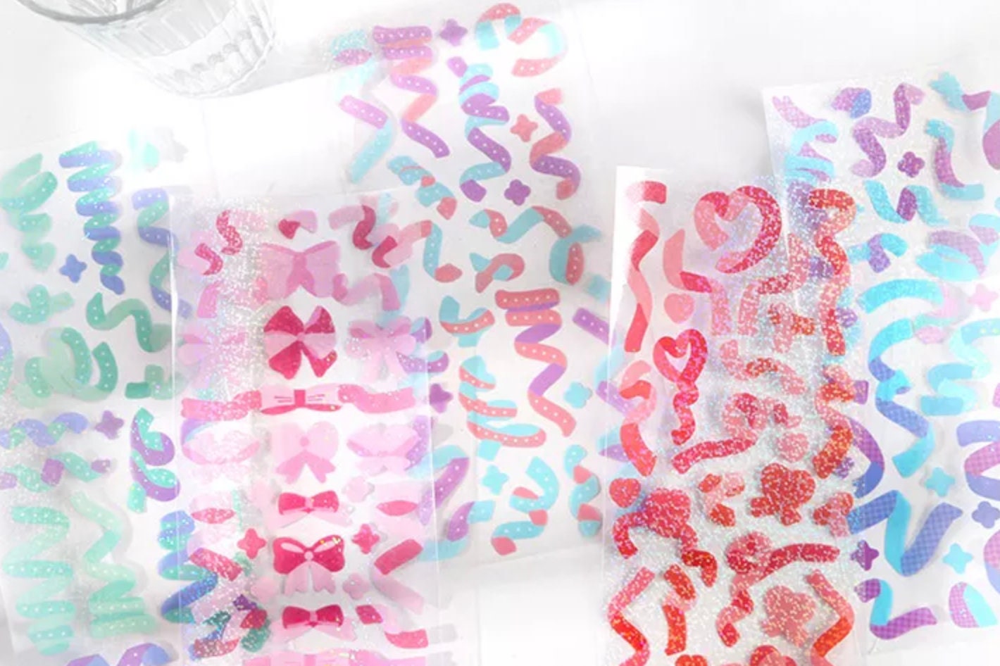 Kawaii Confetti Ribbon Deco Stickers