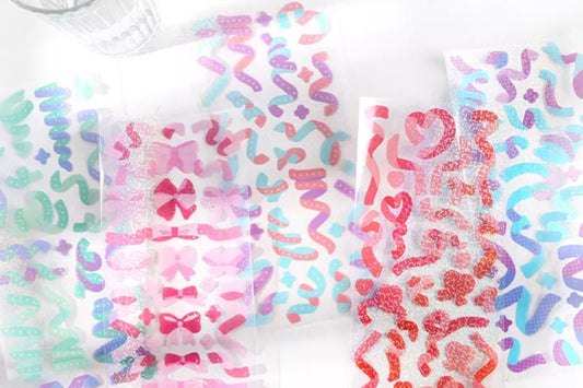Kawaii Confetti Ribbon Deco Stickers