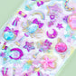 Kawaii Purple 3D Gem Stickers