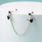 Winged Heart Double Helix Chain Earring